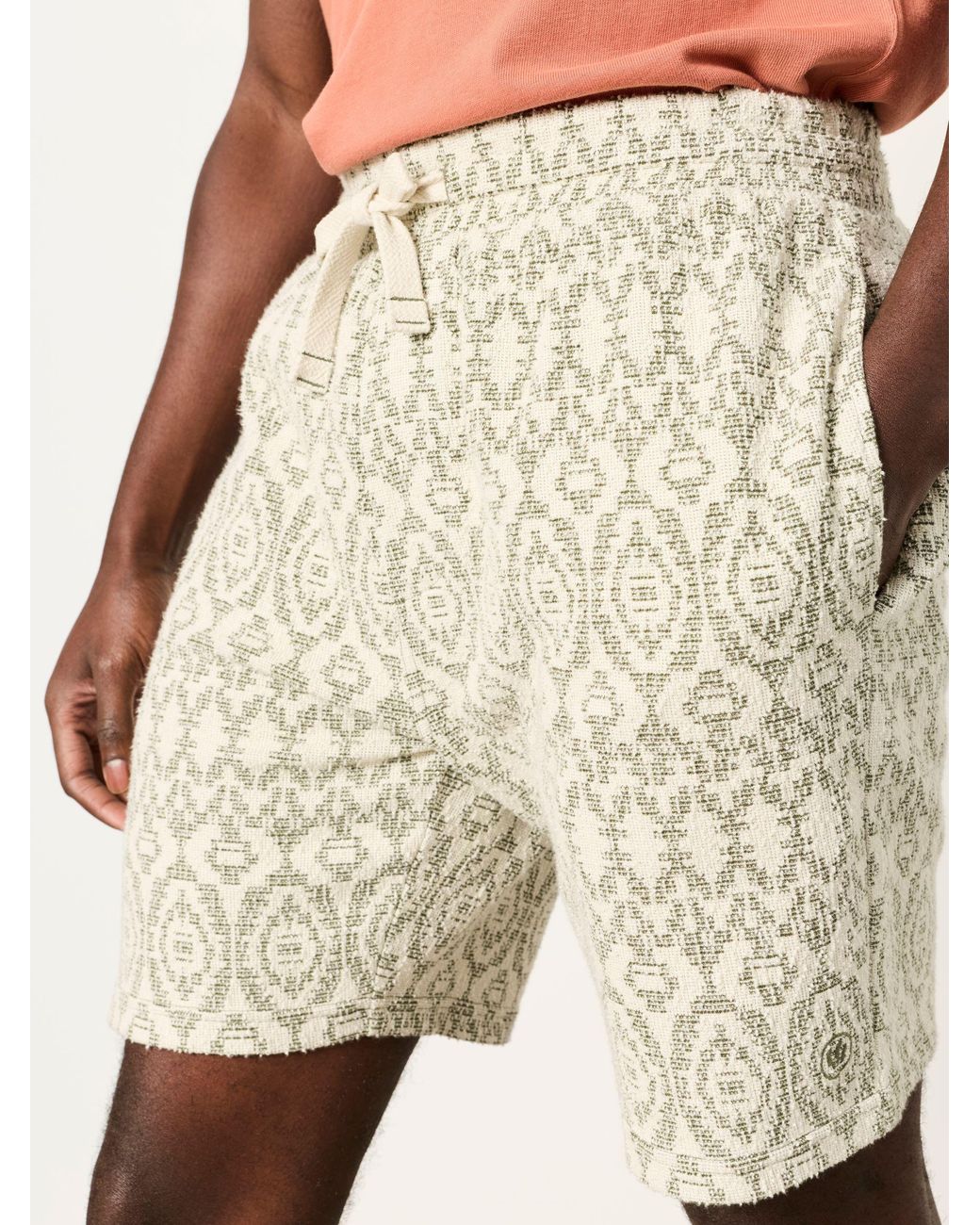 FatFace Gray Fatface Jacquard Drawstring Shorts for men