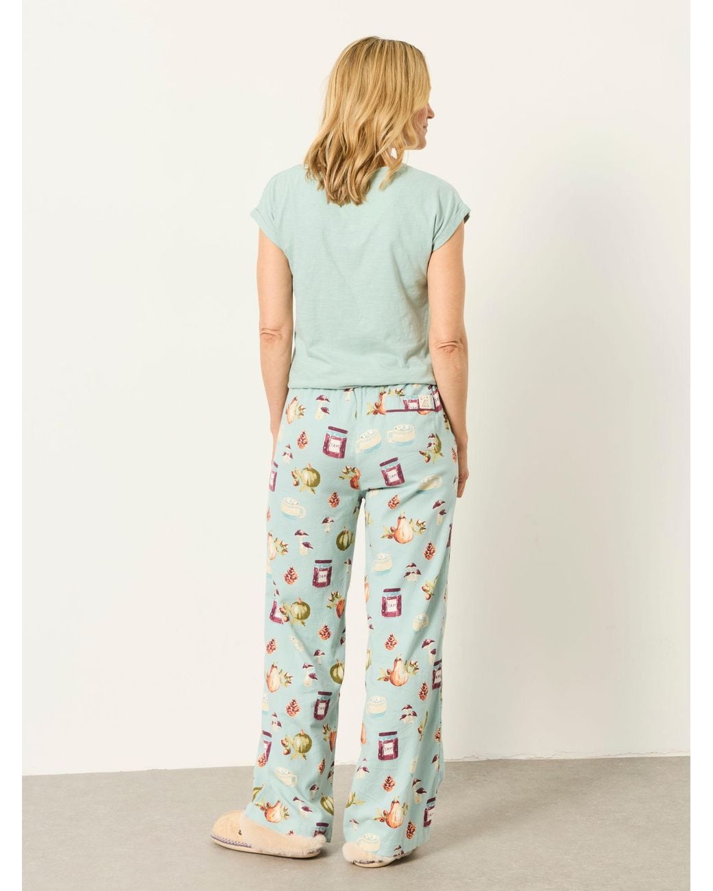 FatFace Blue Lola Autumn Print Wide Leg Pyjama Bottoms
