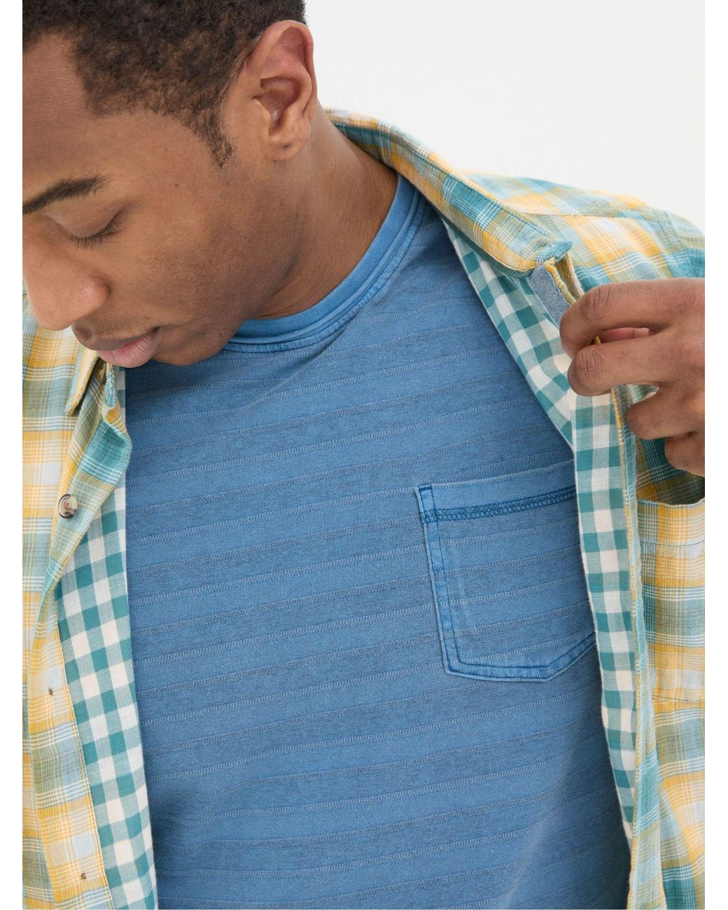 FatFace Blue Short Sleeve Chatley Check Shirt for men