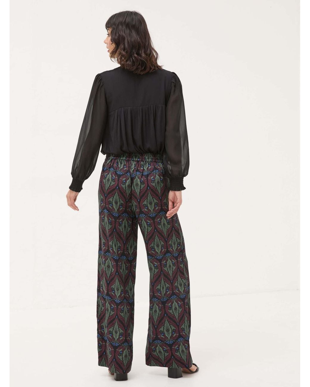FatFace Black Ines Dec Leaf Trousers