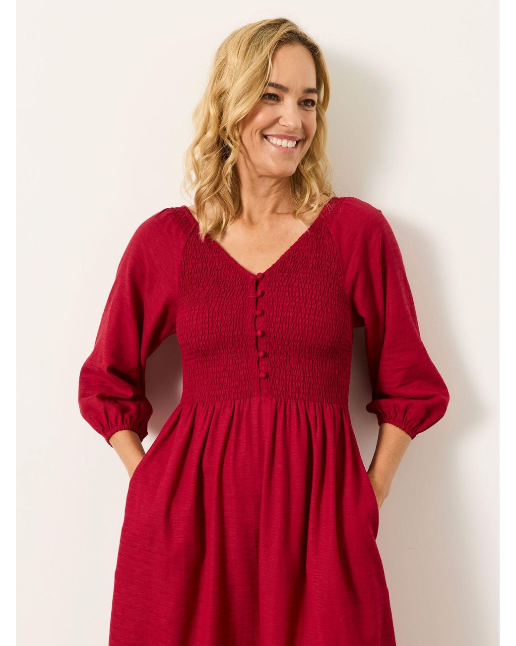 FatFace Red Fatface Adele Petite Midi Dress