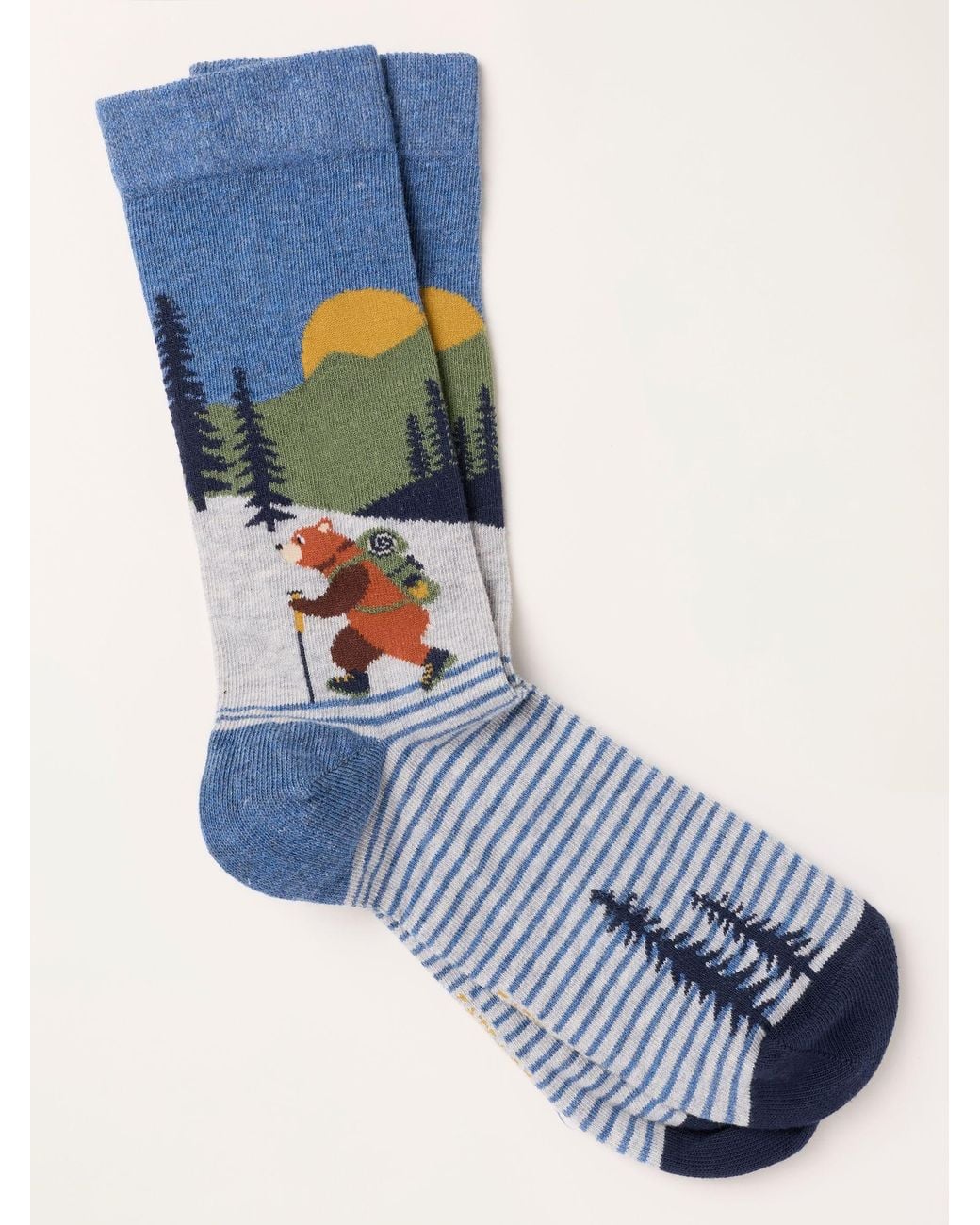 FatFace Blue Fatface Hiking Bear Socks for men