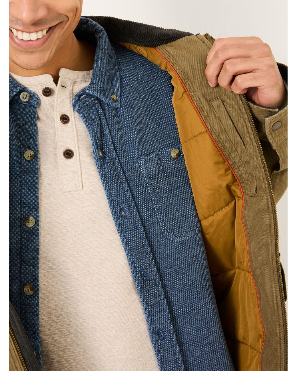 FatFace Blue Canvas Jacket for men