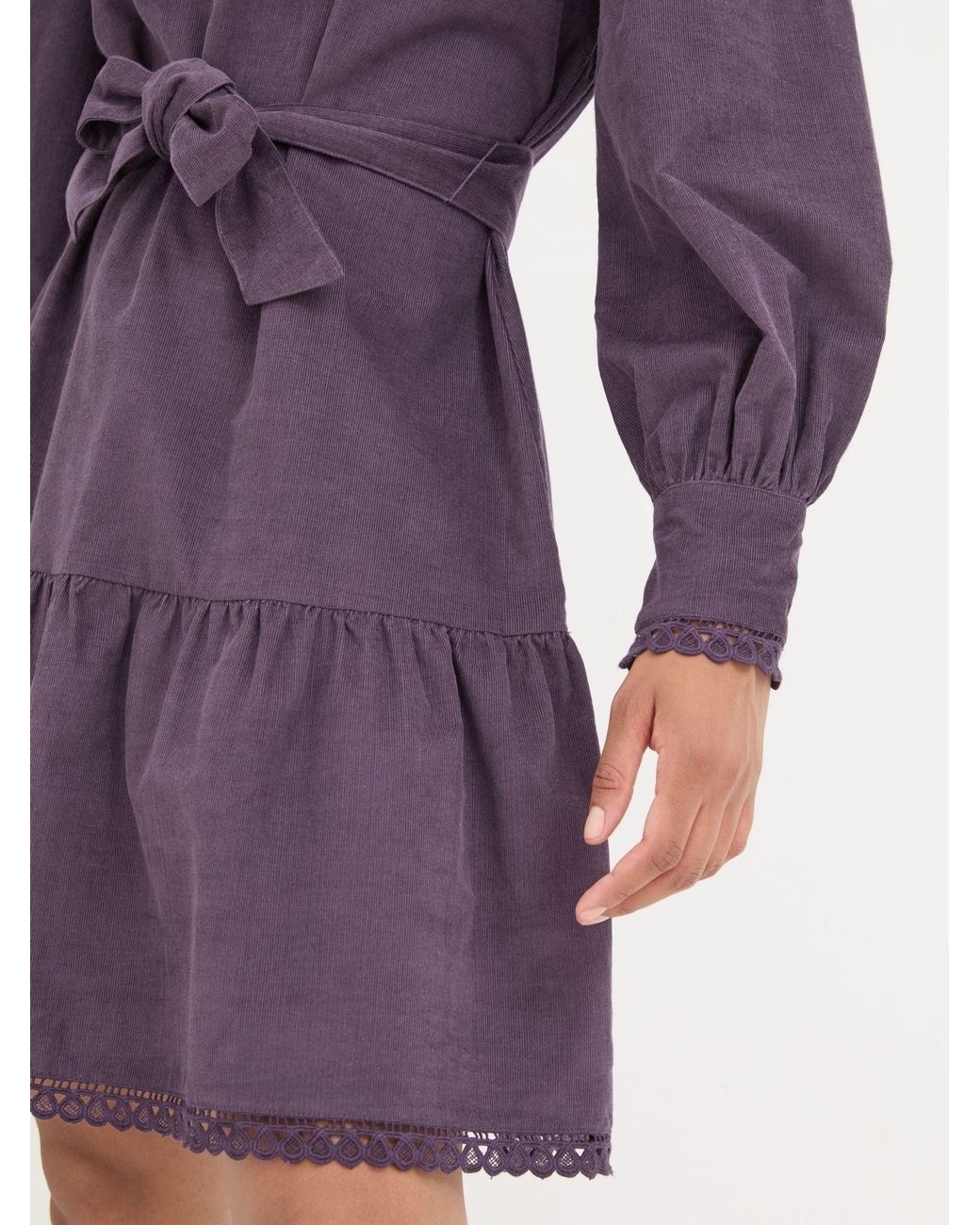 FatFace Purple Adley Cord 100% Cotton Dress