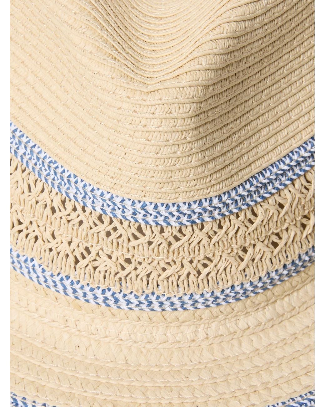 FatFace Natural Trilby Stripe Detail Straw