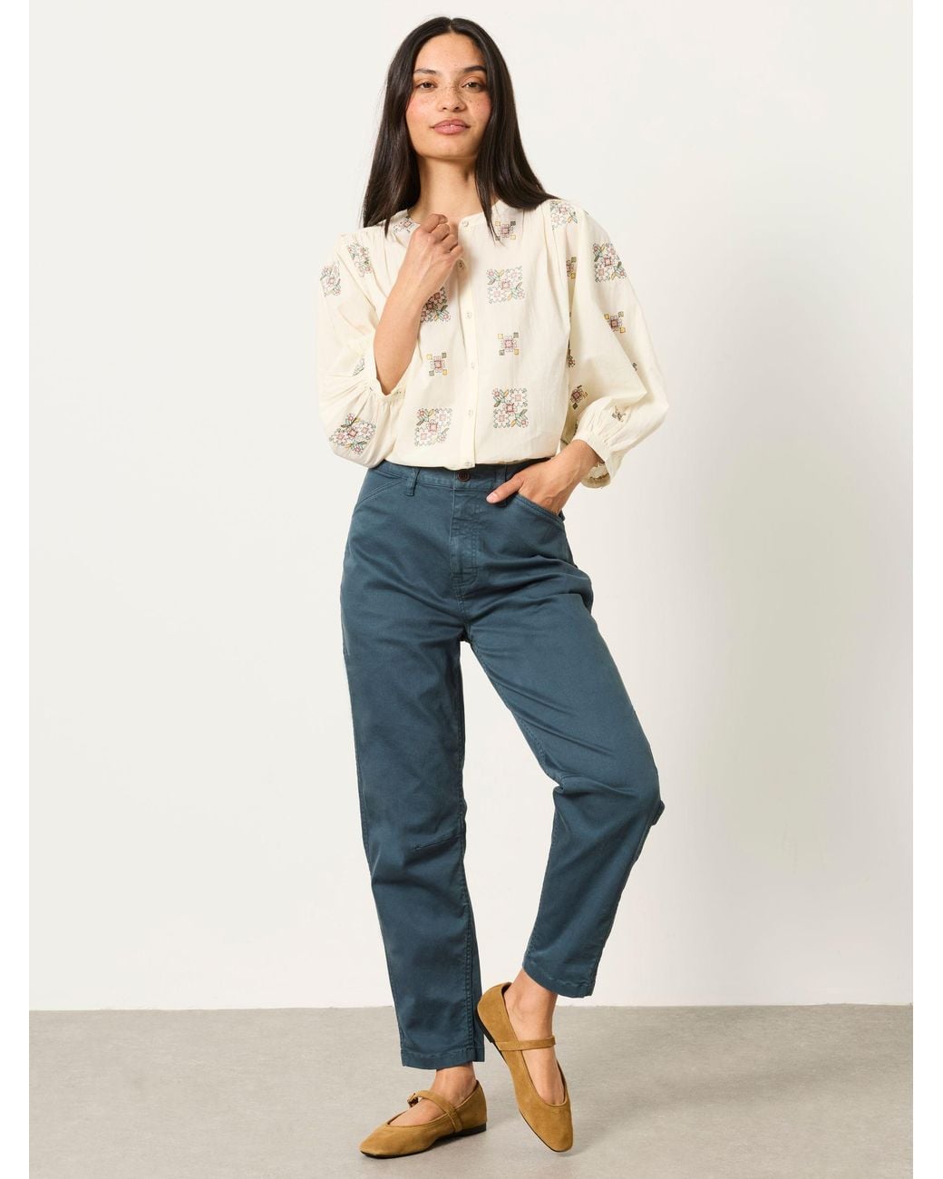 FatFace Blue Bella Chino Tapered Trousers