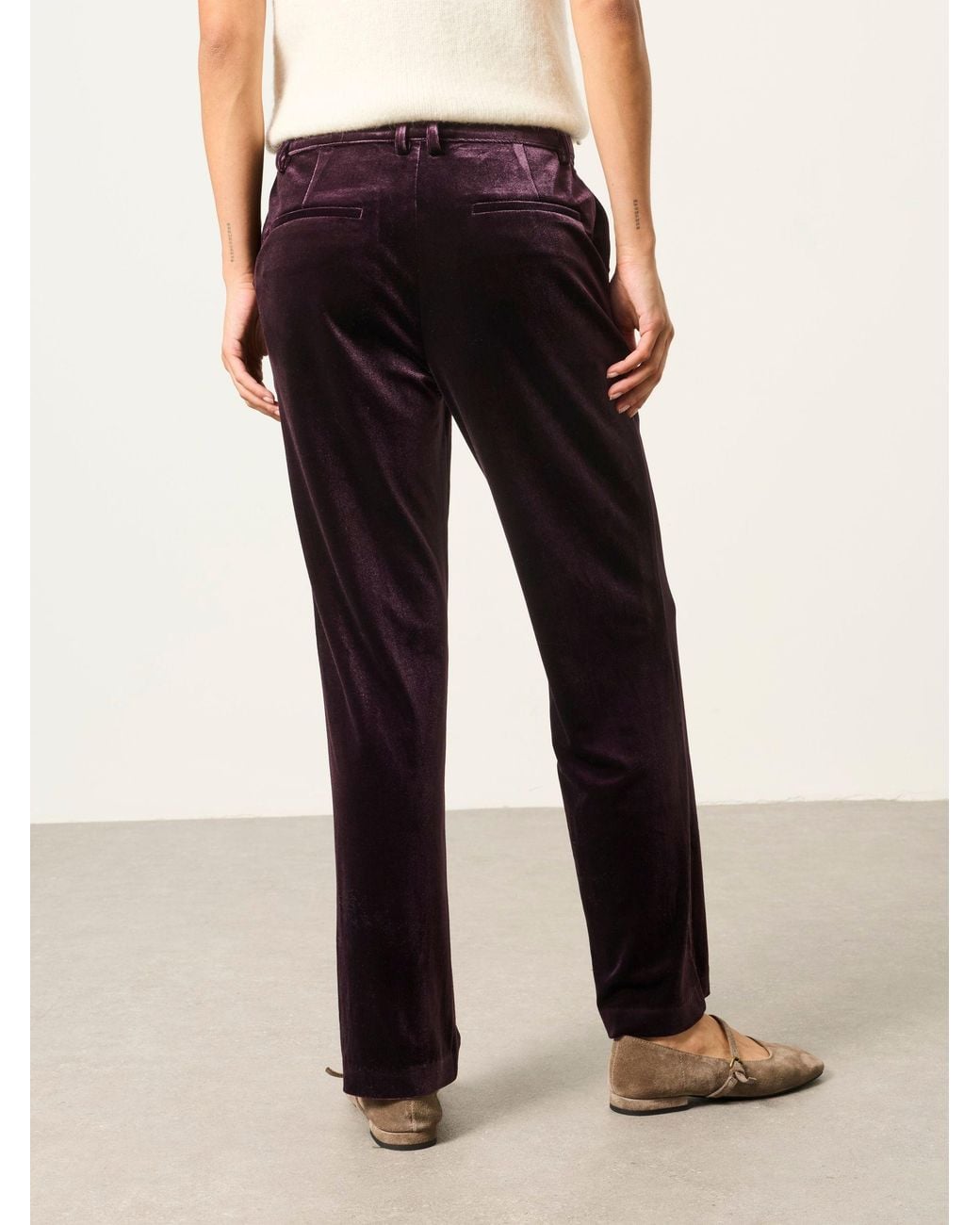 FatFace Black Tilly Tapered Velvet Trousers