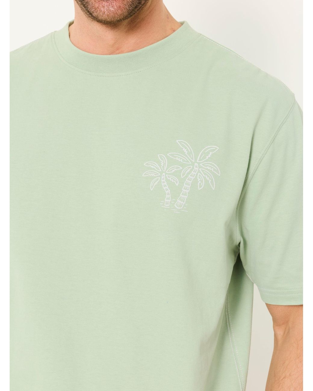 FatFace Green Relaxed Fit South Palm Graphic T-Shirt for men