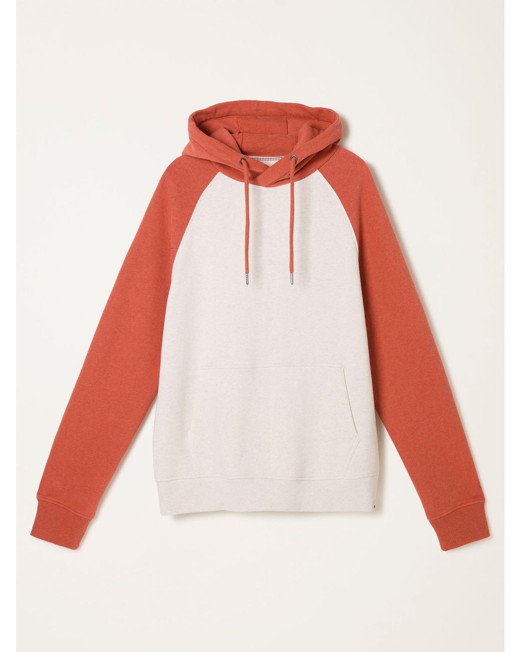 FatFace Orange Brooke Overhead Contrast Raglan Hoodie for men