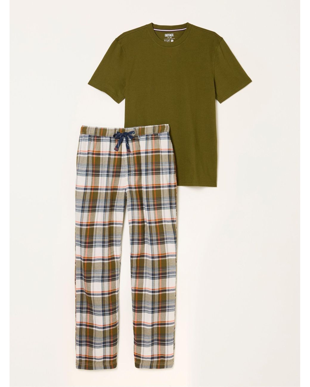 FatFace Natural Beale Check Pyjama Set for men