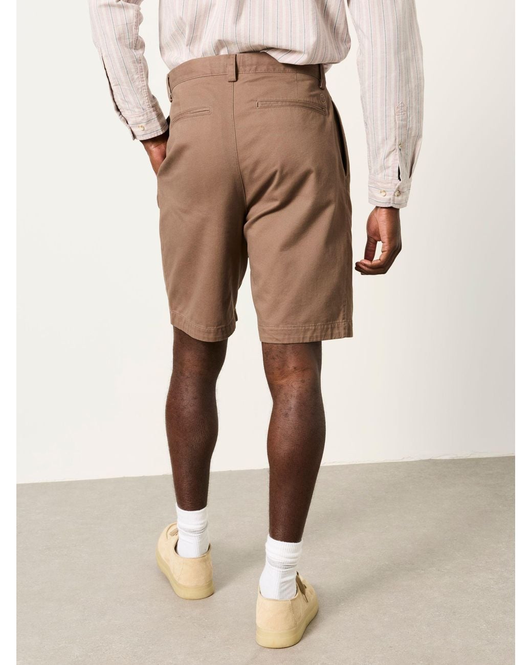 FatFace Brown Pleat Front Chino Shorts for men