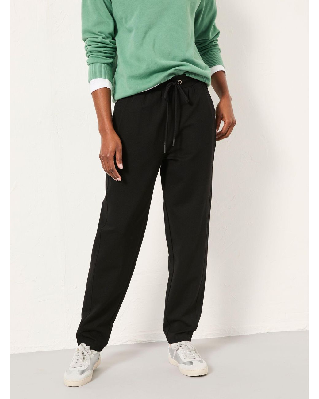 FatFace Black Cleo Tapered Leg Ponte Trouser