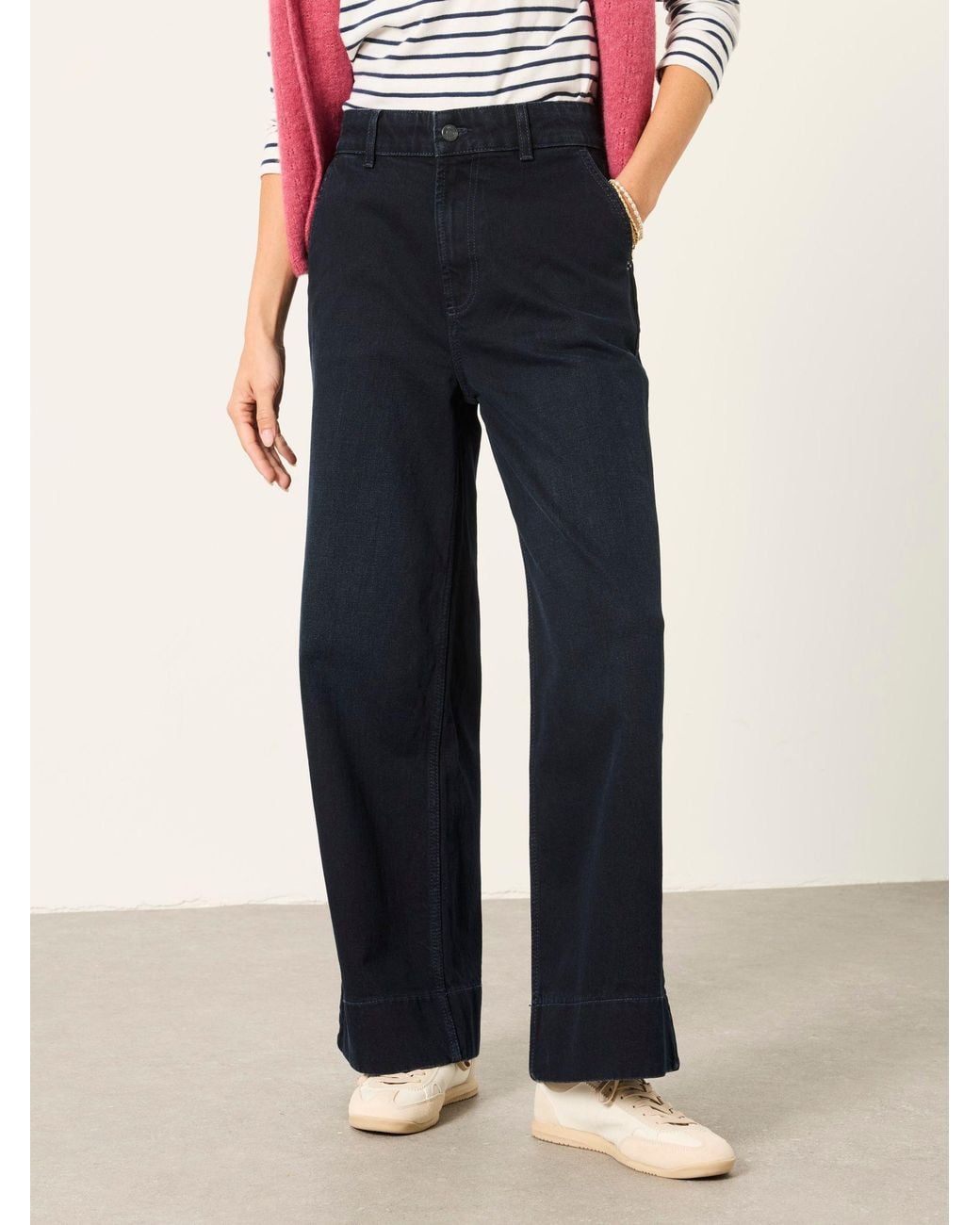 FatFace Black Fatface Hove Dark Wide Leg Jeans