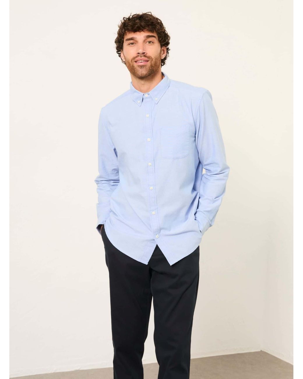 FatFace Blue Long Sleeve 2 Pack Oxford Shirts for men