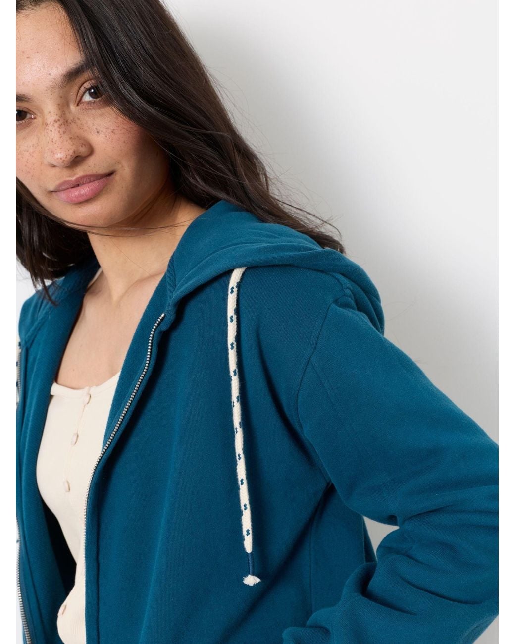 FatFace Blue Fern Zip Through Hoodie