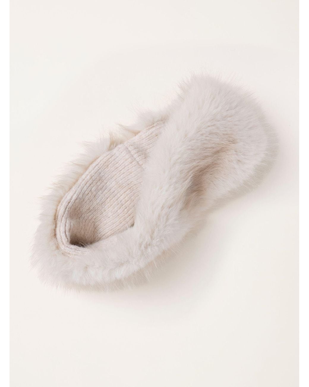 FatFace Natural Fatface Ivory Faux Fur Headband