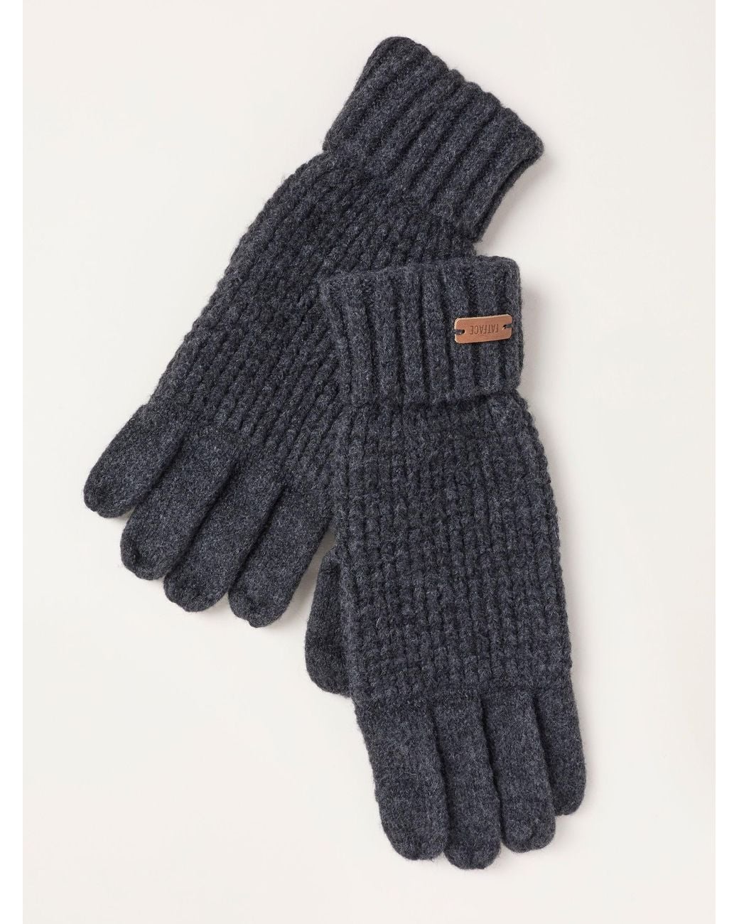 FatFace Blue Fatface Charcoal Waffle Gloves for men