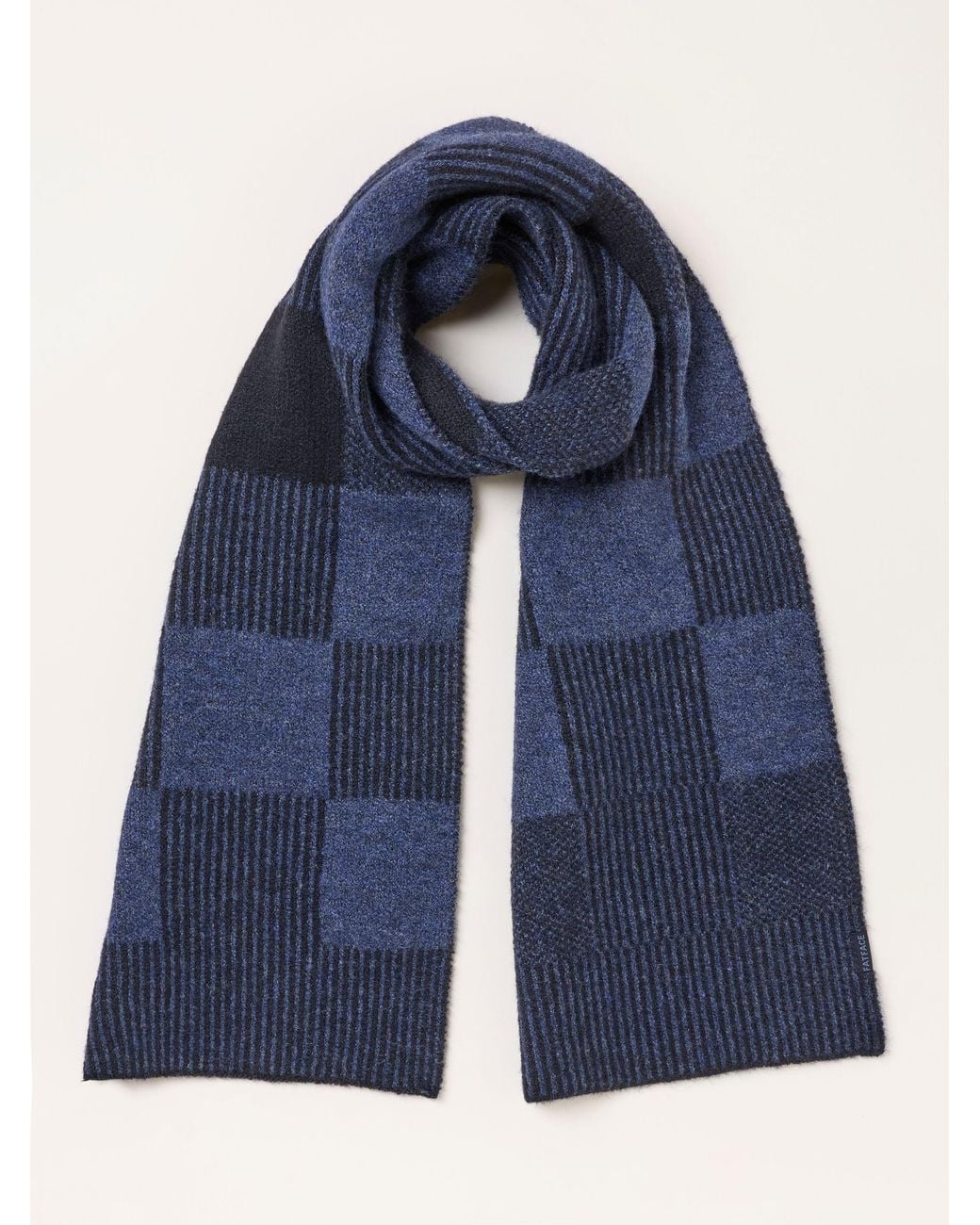FatFace Blue Fatface Check Scarf for men