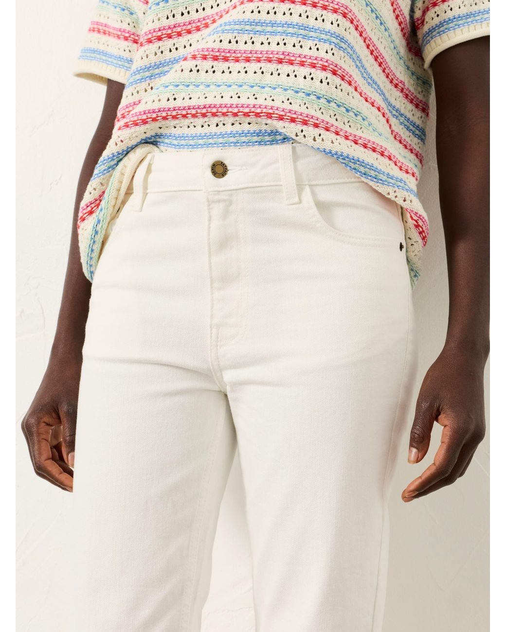 FatFace White Fatface Whitby Slim Capri Jeans