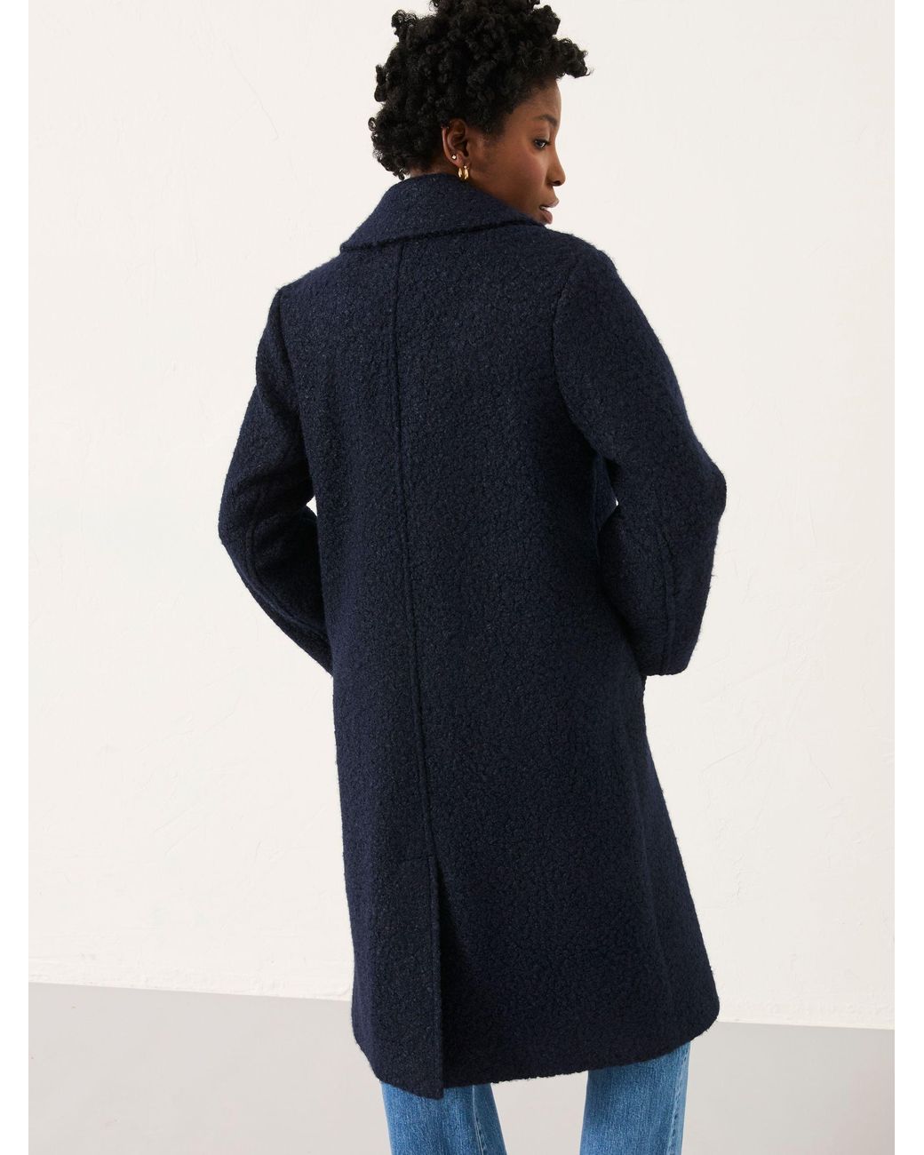 FatFace Black Fern Boucle Coat