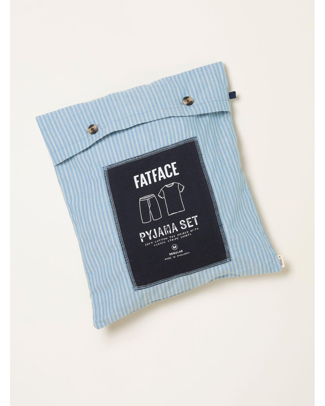 FatFace Blue Seil Stripe Shorts Pyjama Set for men
