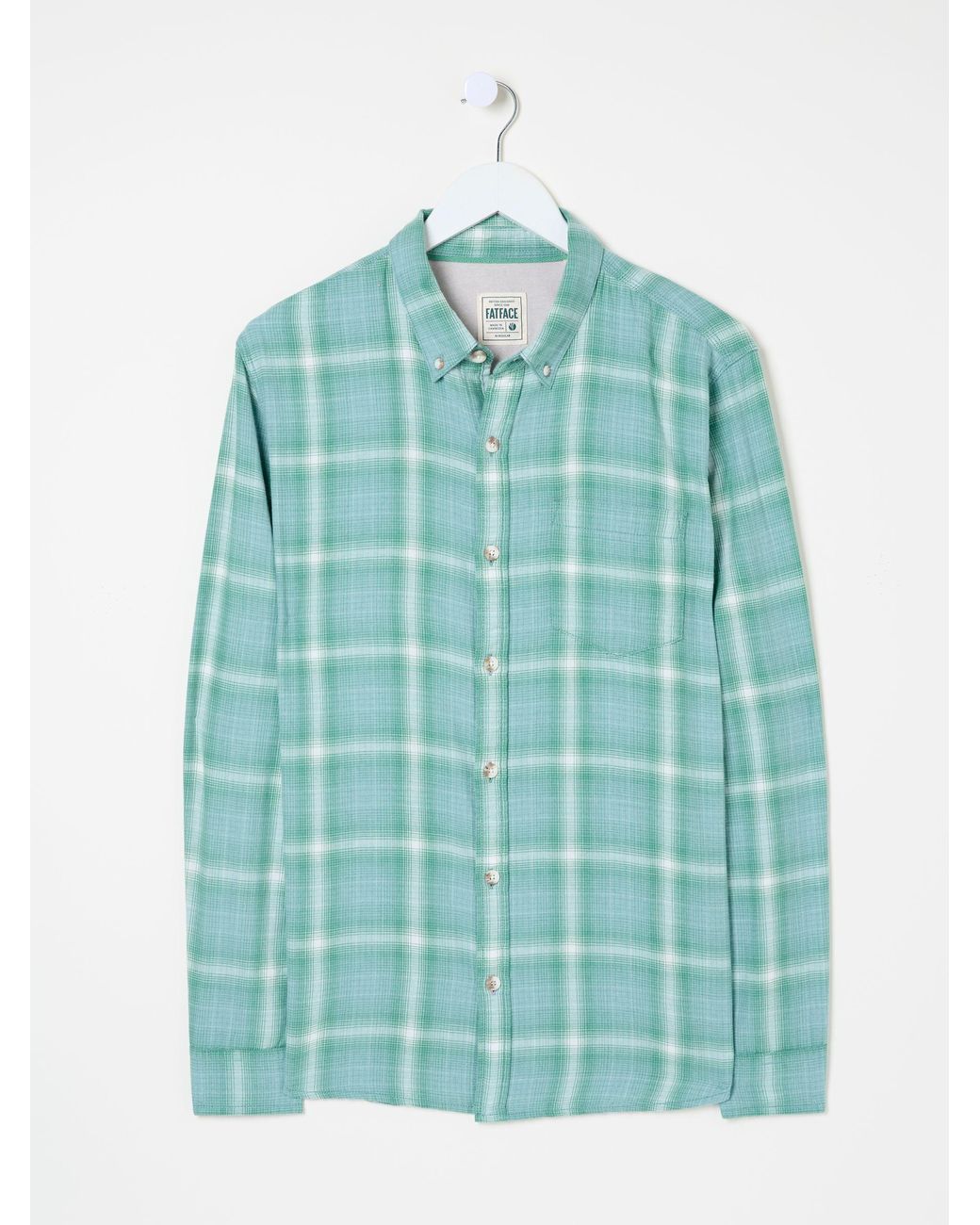FatFace Blue Long Sleeve Earl Check Shirt for men