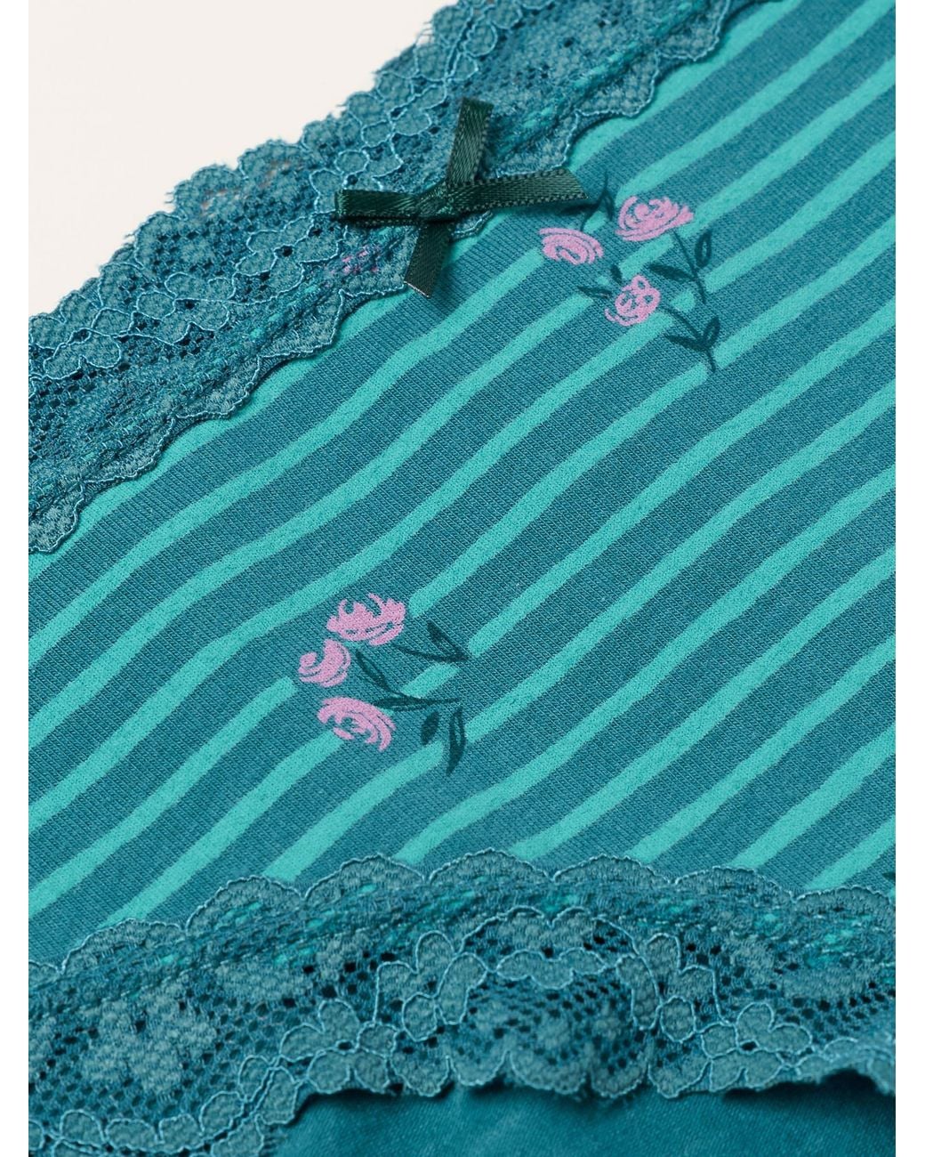 FatFace Blue Stripe Floral Classic Knickers