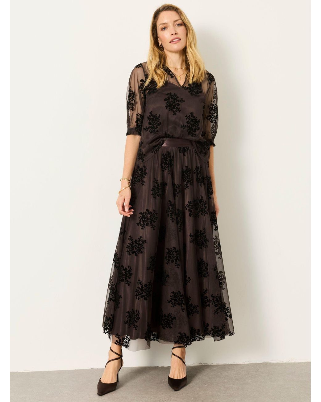 FatFace Brown Tulle Prom Skirt