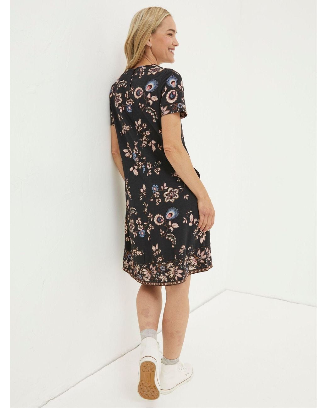 FatFace Black Simone Fall Floral Jersey Dress