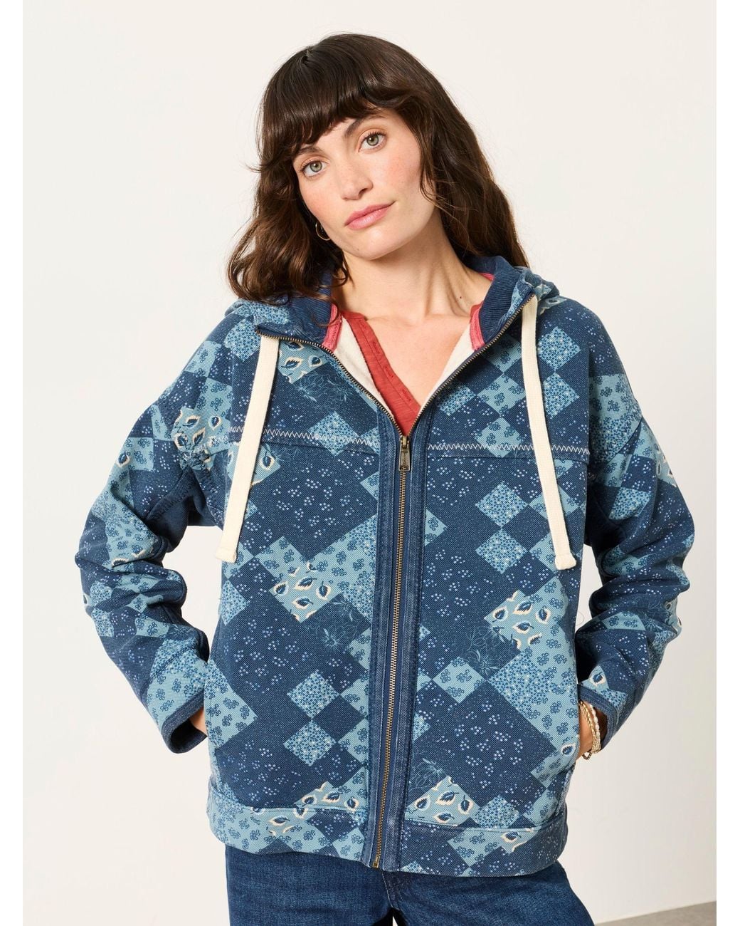 FatFace Blue Airlie Zip Through Hoodie