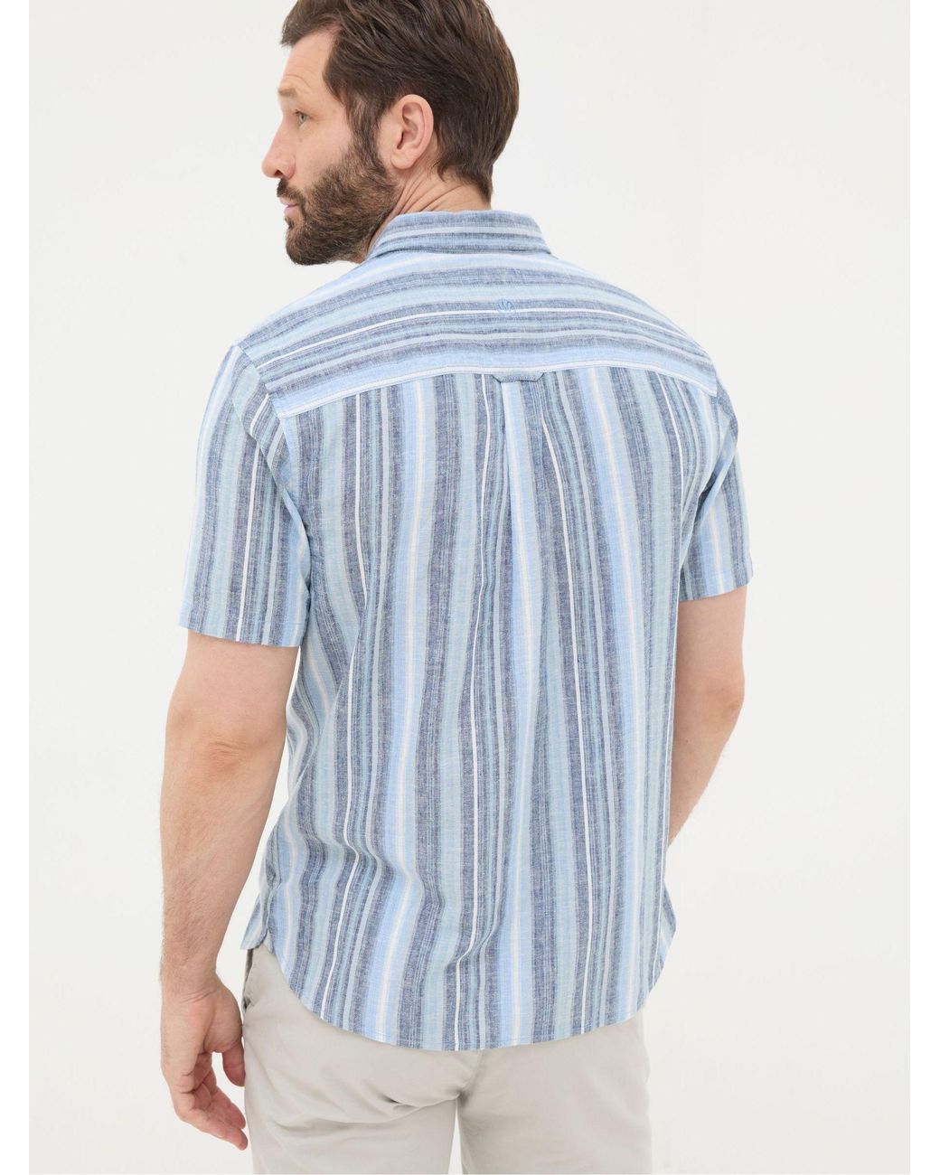 FatFace Blue Fatface Ventnor Variegated Stripe Shirt for men