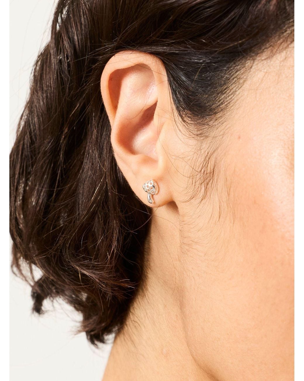 FatFace Black Toadstool Stud Earrings