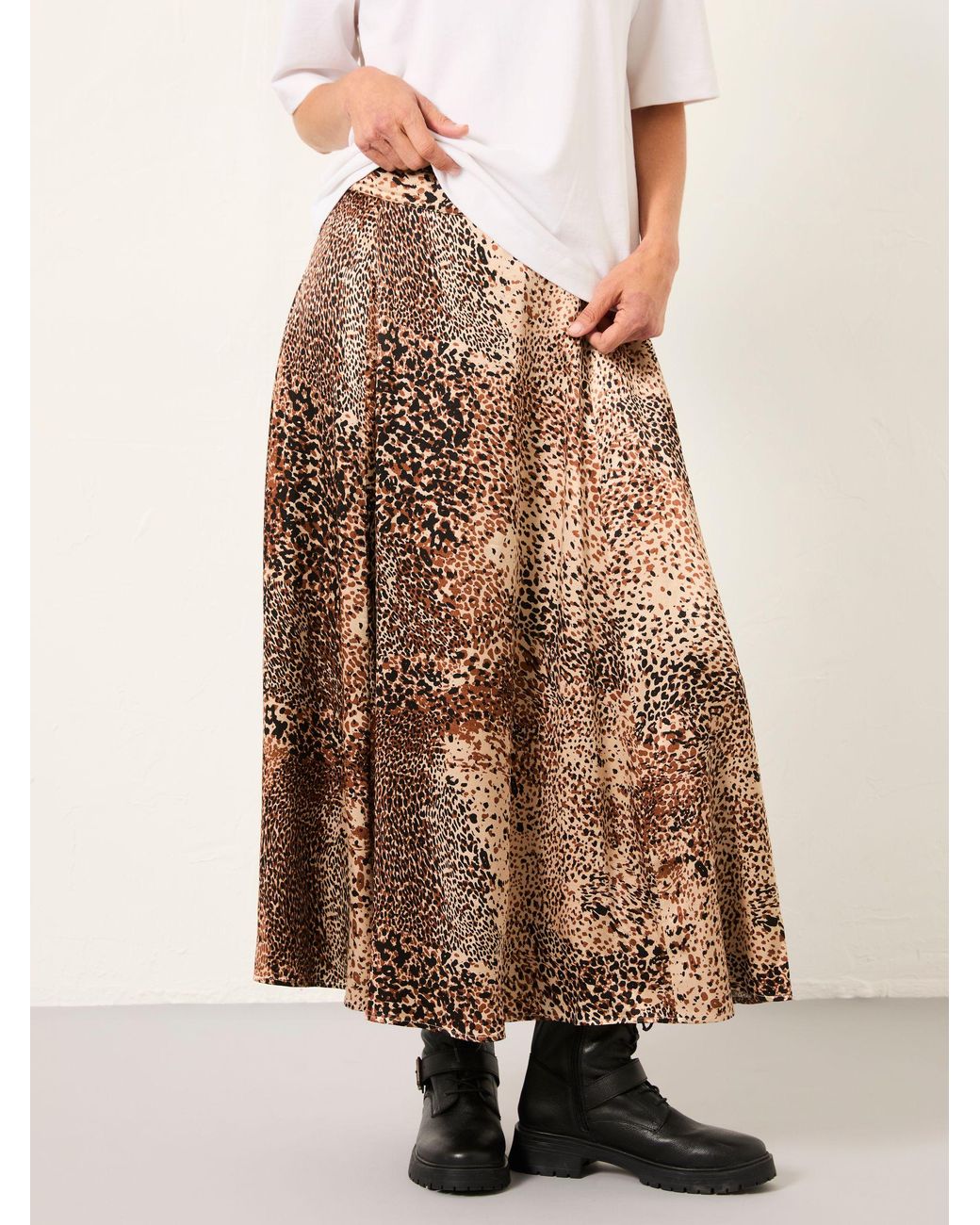FatFace Brown Sadie Midi Skirt