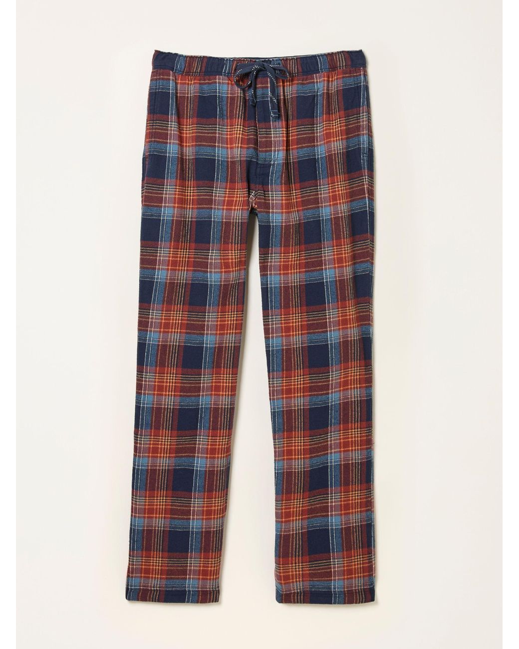 FatFace Red Lomond Check Open Hem Pyjama Bottoms for men