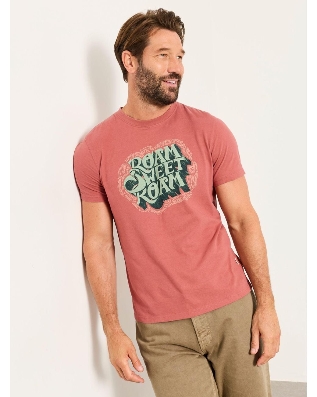 FatFace Red Roam Graphic T-Shirt for men