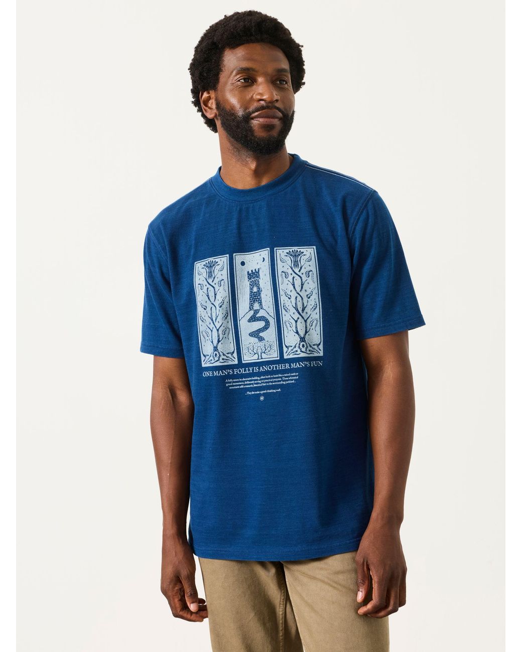 FatFace Blue Folly Graphic T-Shirt for men