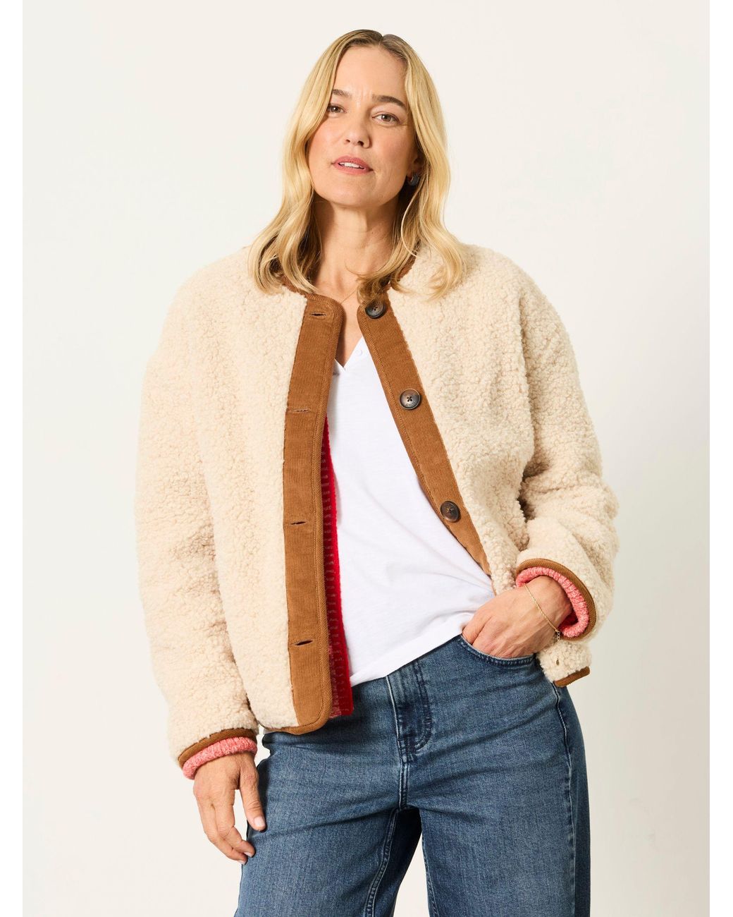 FatFace Blue Willow Petite Borg Fleece Jacket