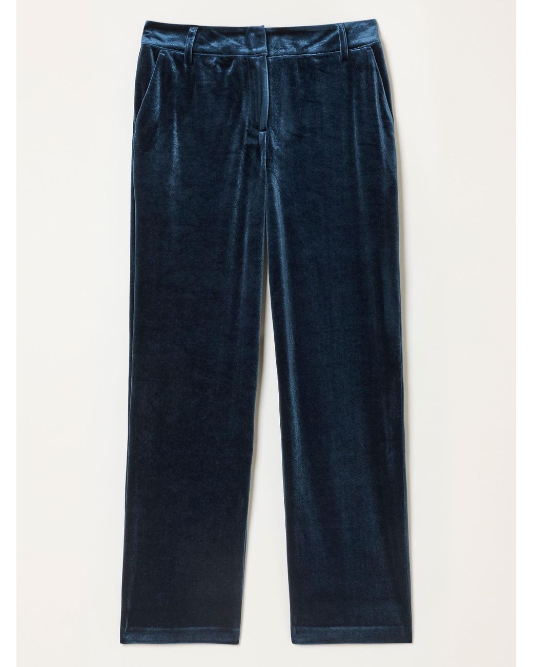 FatFace Blue Tilly Petite Tapered Velvet Trousers