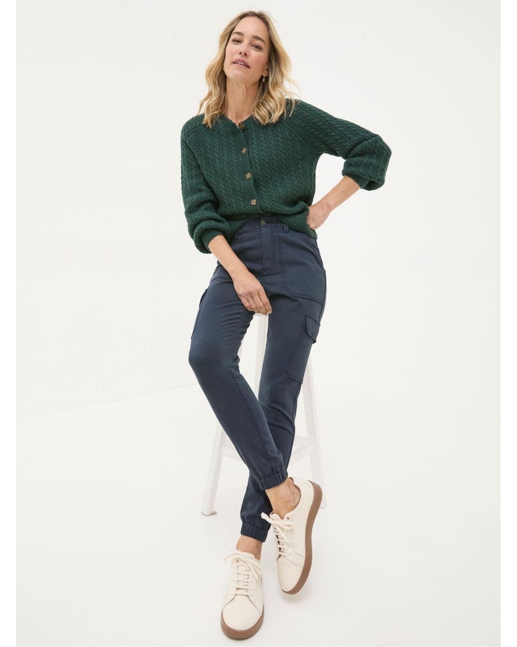 FatFace Blue Hythe Cargo Trousers