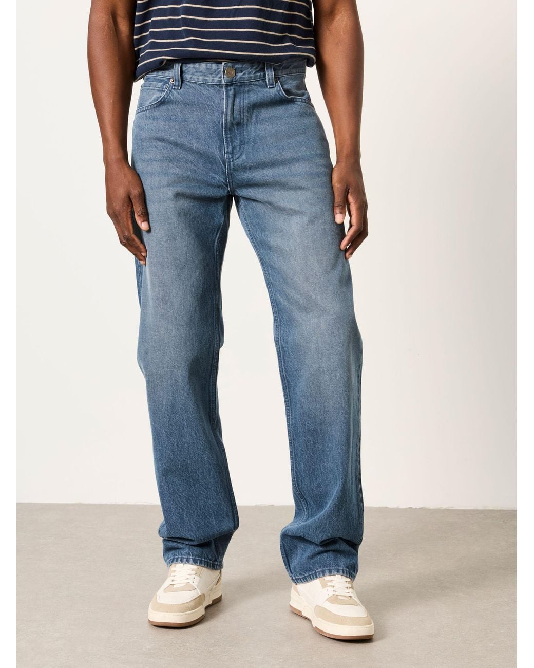 FatFace Blue Fatface Mid Relaxed Straight Fit Jeans for men