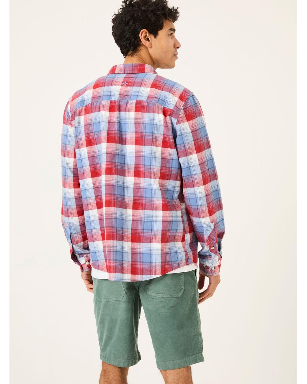 FatFace Red Fatface Upney Long Sleeve Check Shirt for men