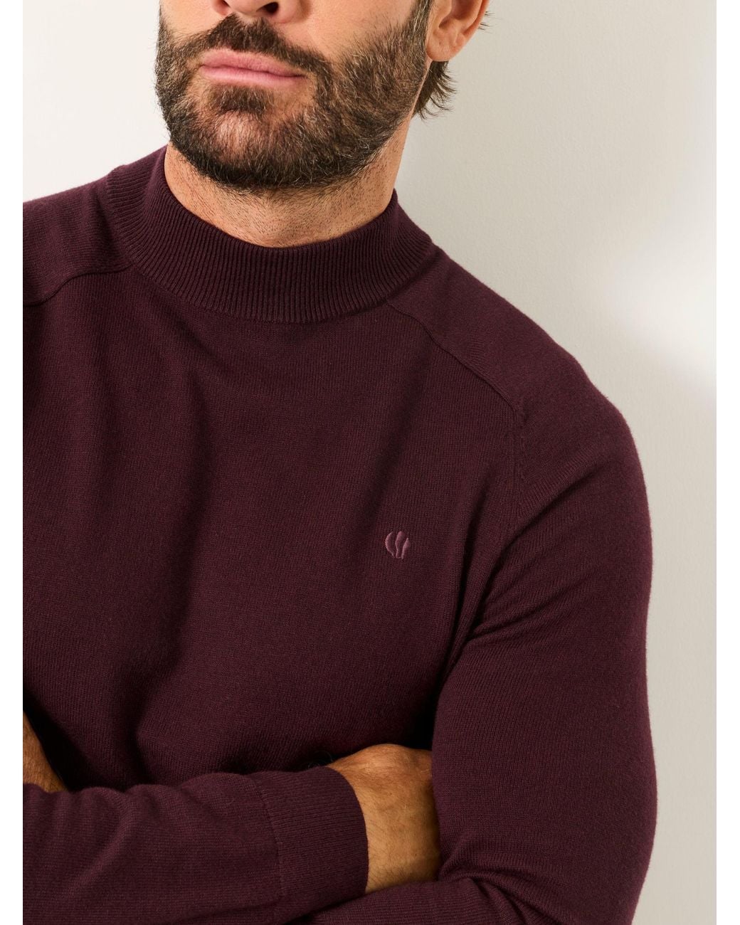 FatFace Red Rye Turtle Neck Jumper for men