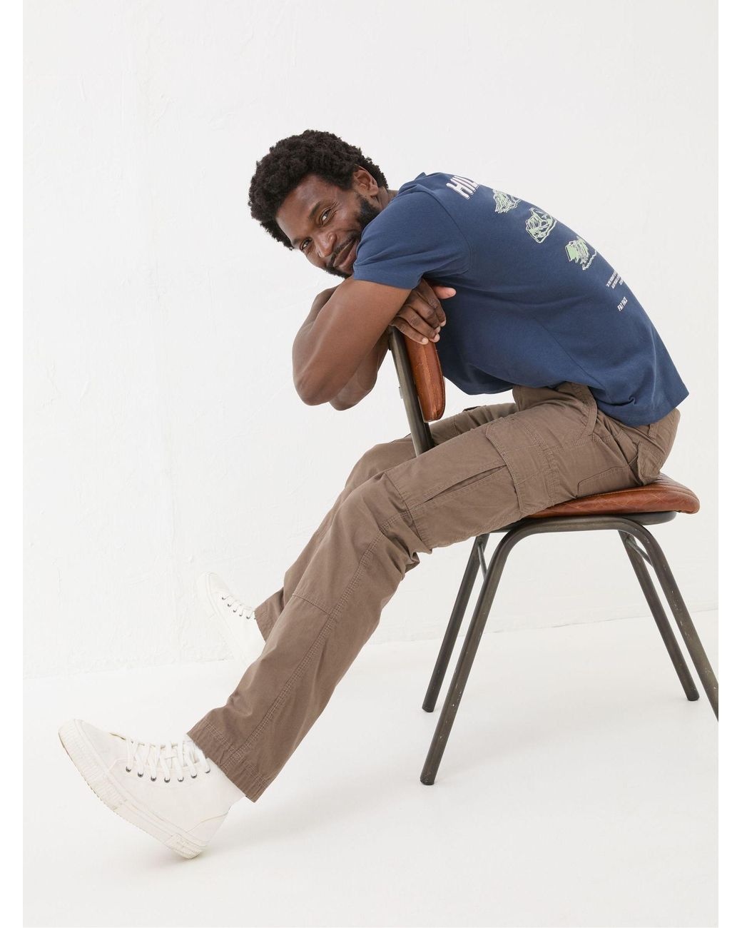 FatFace Natural Bude Cargo Trousers for men