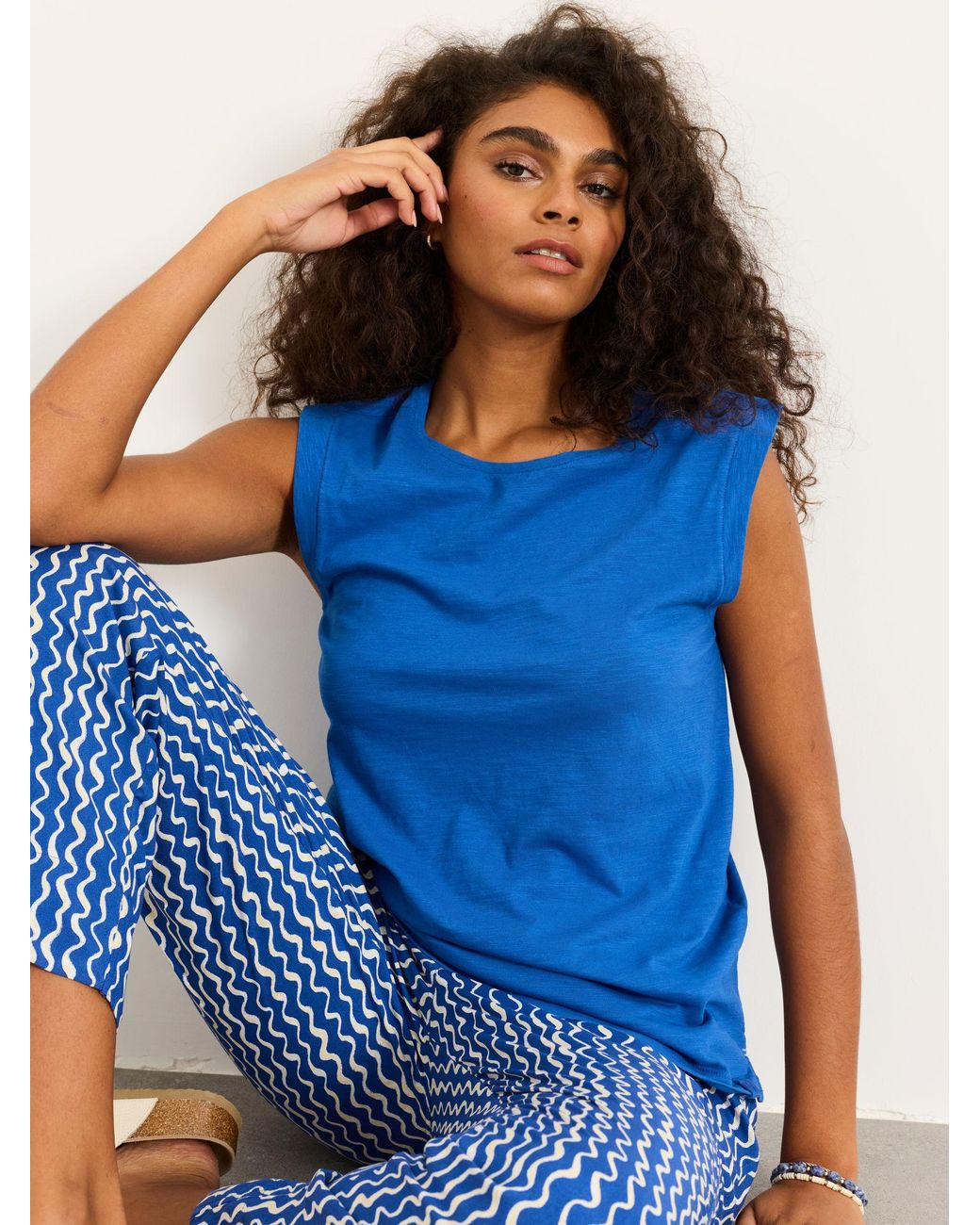 FatFace Blue Tia Jersey Tank