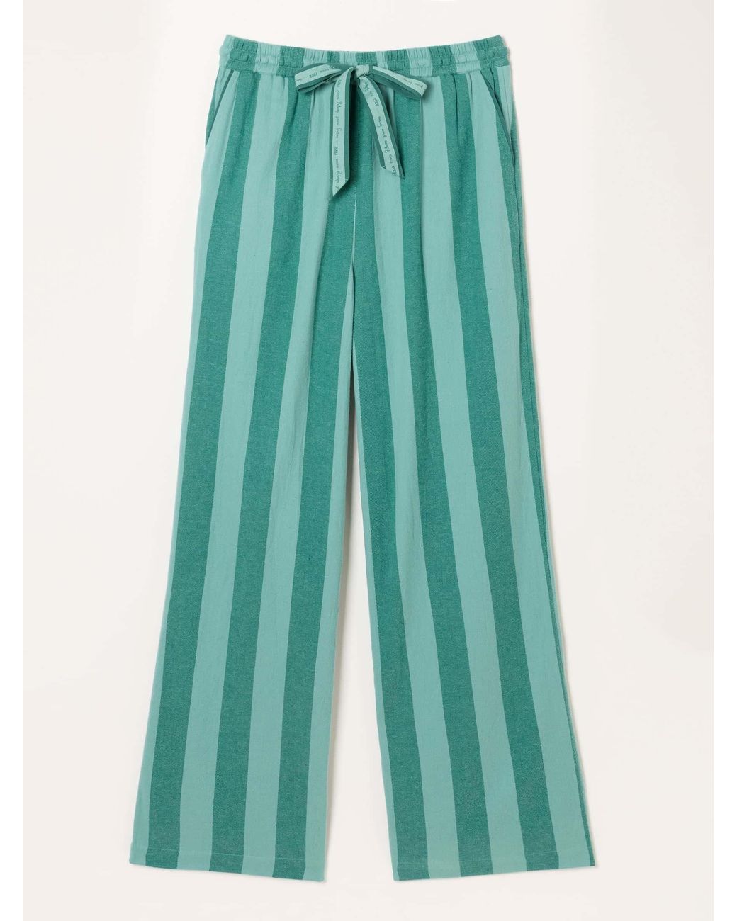 FatFace Green Lola Stripe Wide Leg Pyjama Bottoms
