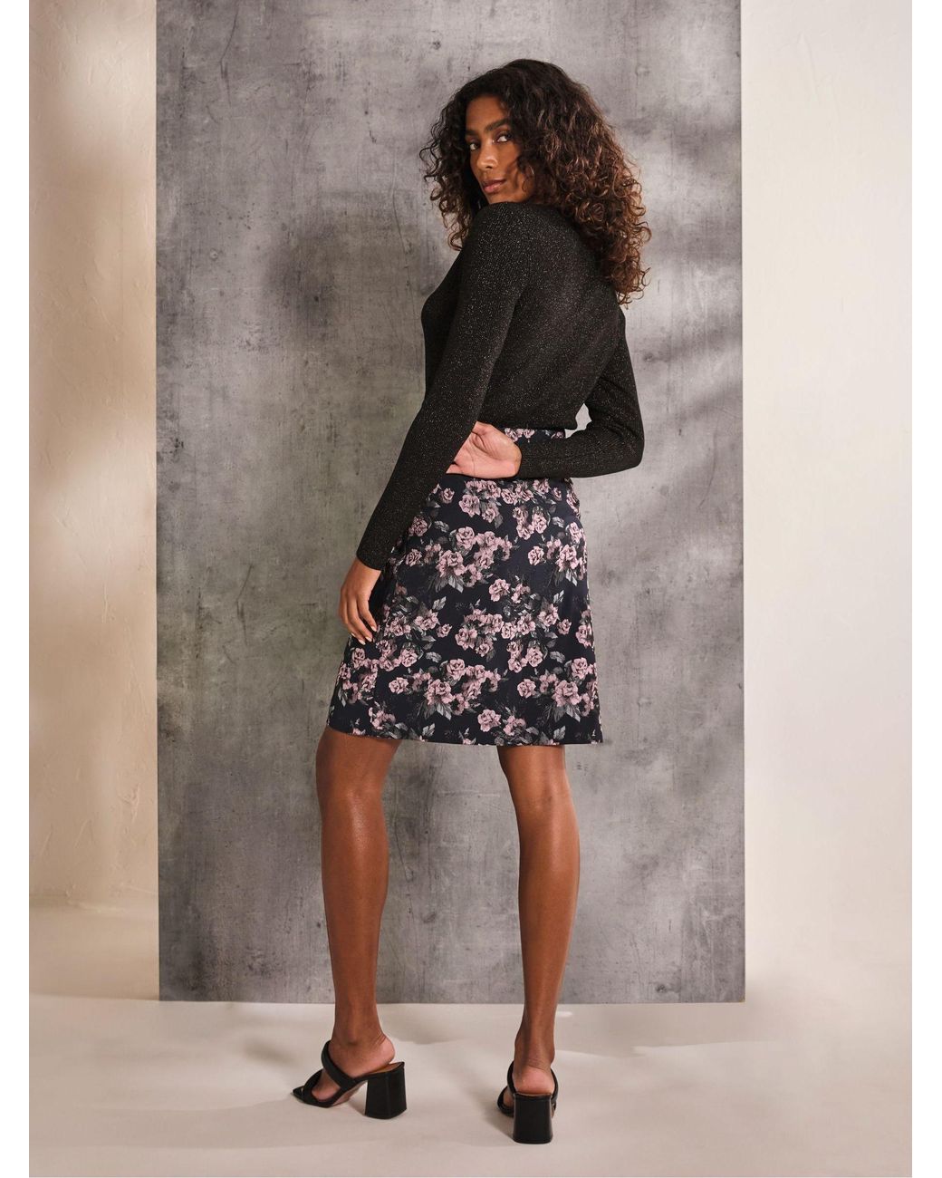FatFace Brown Cally Jacquard Mini Skirt