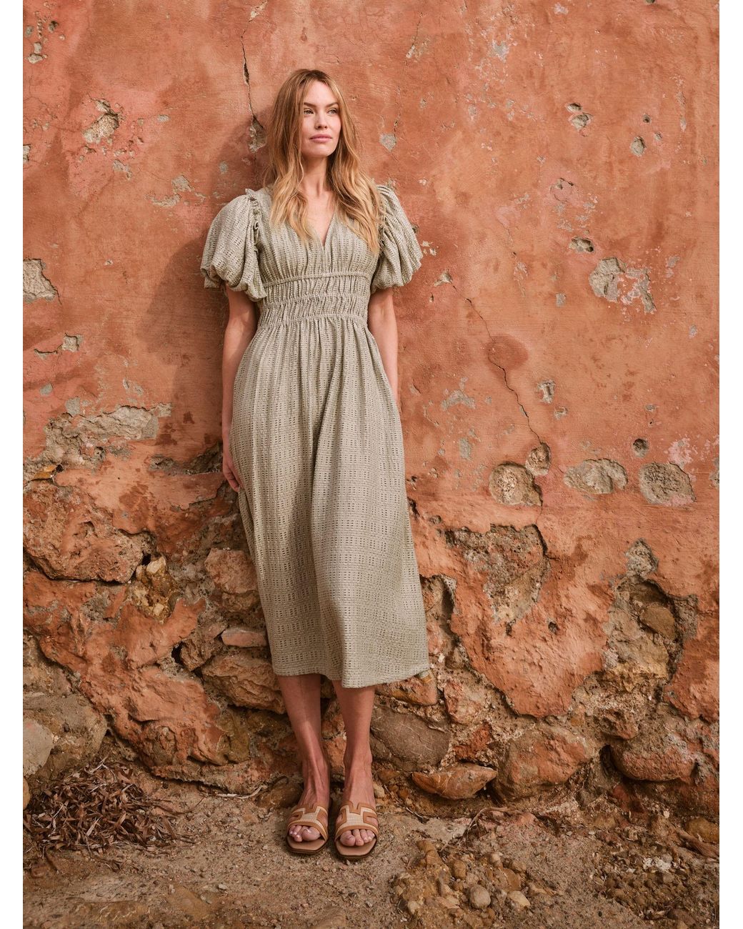 FatFace Brown Tabitha Textured Dress