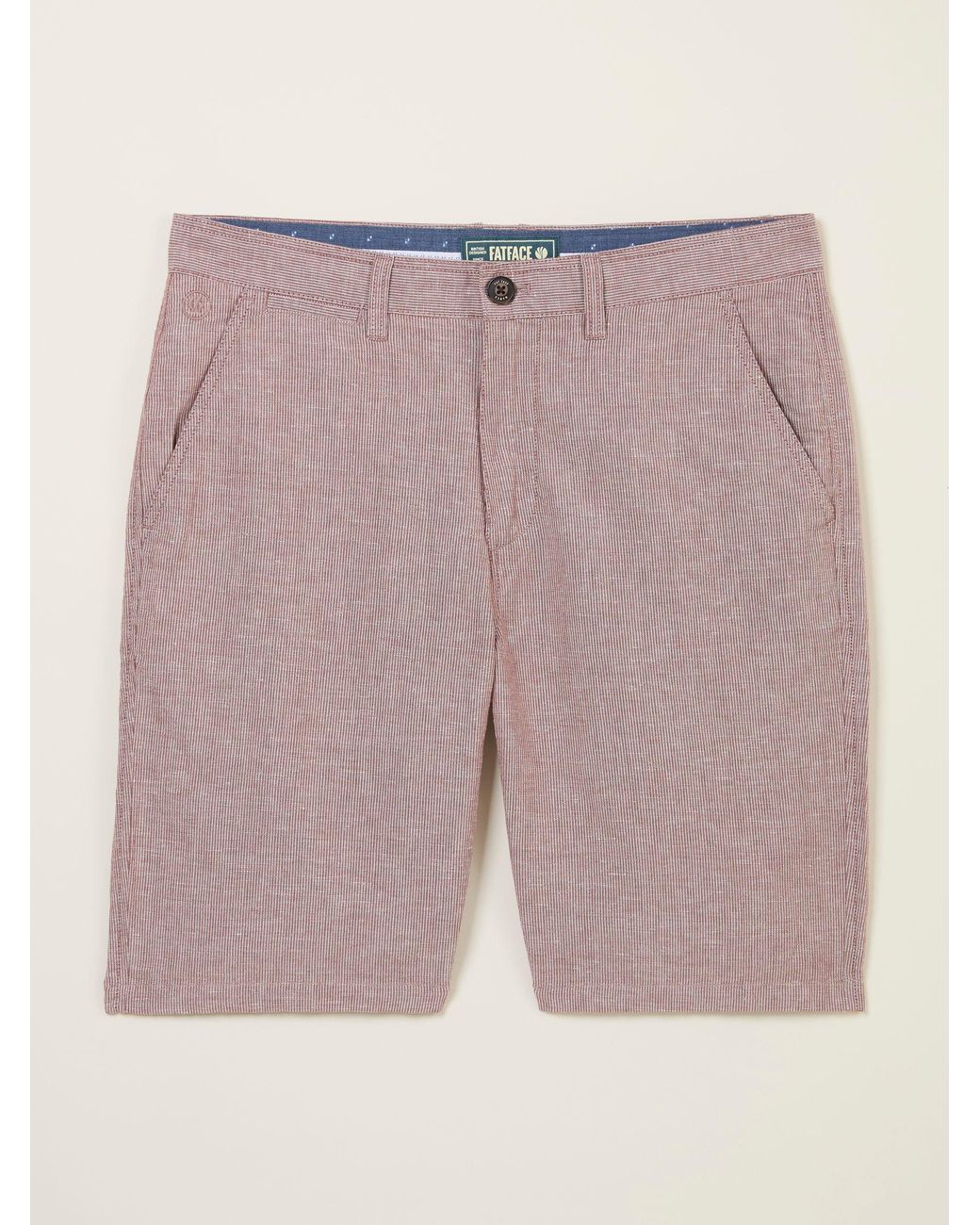 FatFace Pink Mawes Cotton Linen Chino Shorts for men