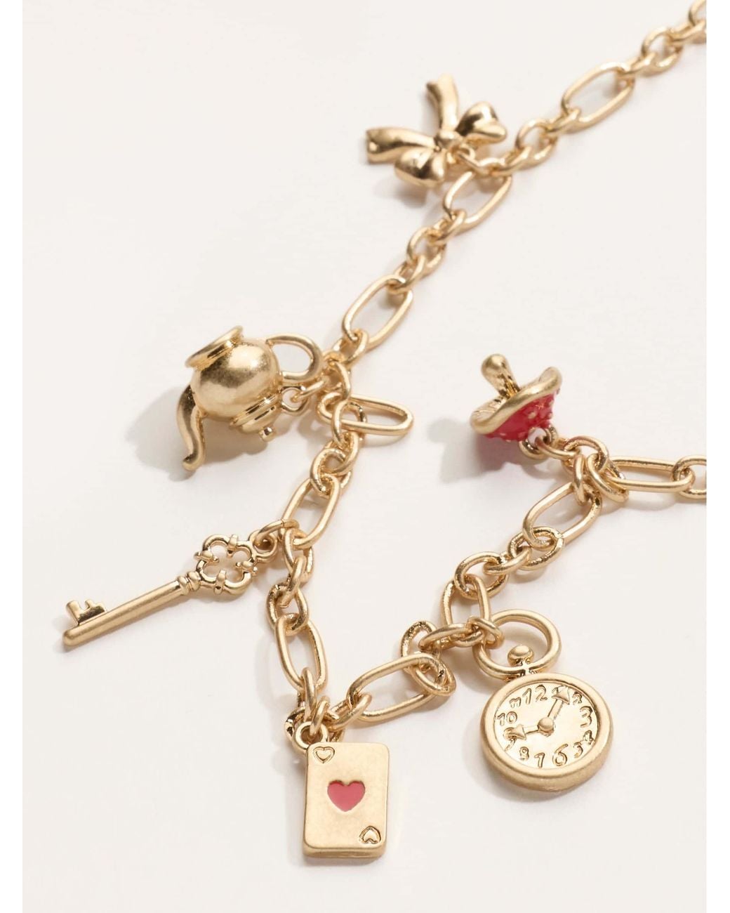 FatFace Natural V And A Charm Necklace