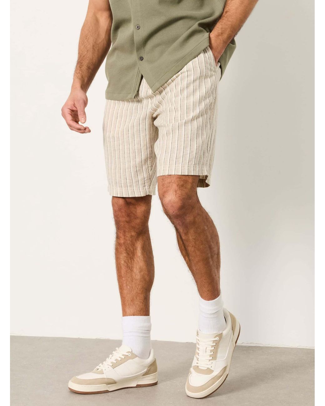 FatFace Natural Salcombe Linen Cotton Shorts for men